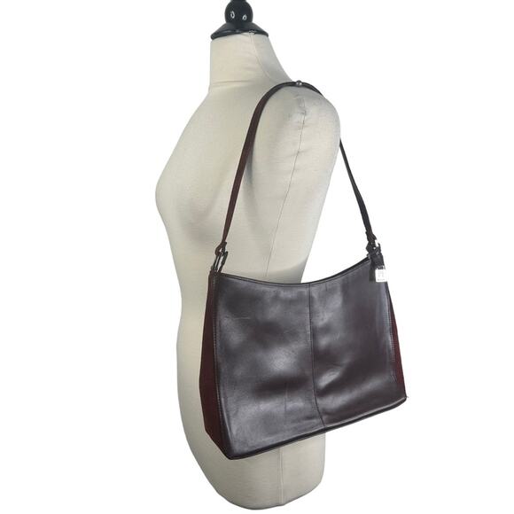 Missoni Vintage Brown Leather & Suede Shoulder Bag Purse - Picture 1 of 15